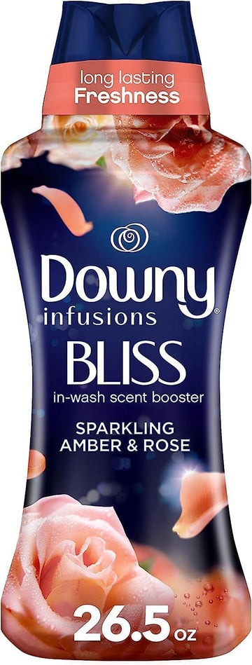 Downy Infusions Laundry Scent Booster Beads For Washer, Bliss, Sparkling Amber & Rose, 26.5 Oz