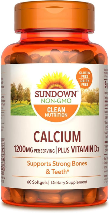 Sundown Naturals Liquid-Filled Calcium Plus Vitamin D3-60 Softgels