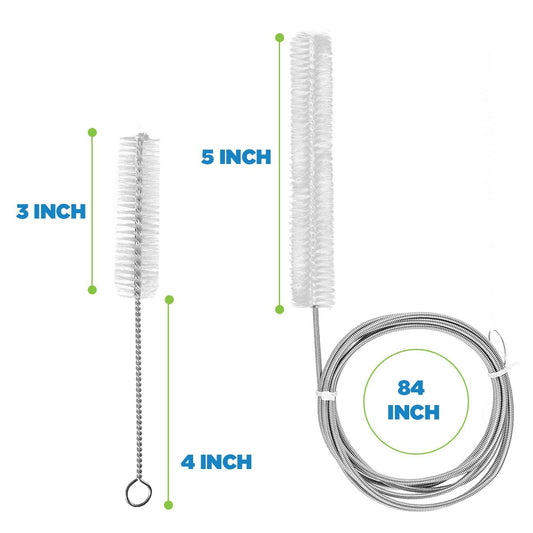 Care Touch Cpap Tube Cleaning Brush - Flexible Stainless (7 Feet) Plus Handy Brush (7 Inches) Fits 16Mm Diameter Tubing