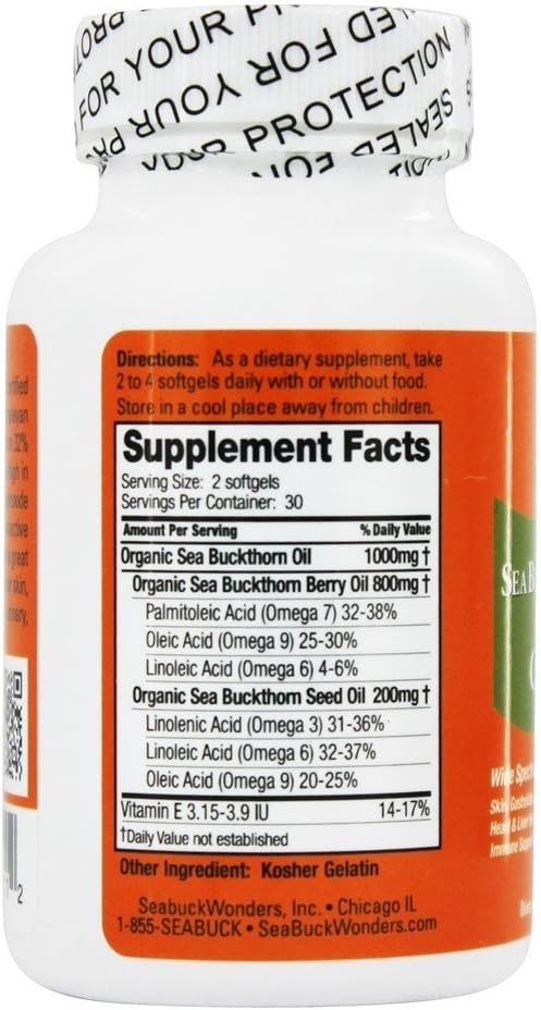 Seabuck Wonders Sea Buckthorn Omega 7 Complete - 500 Mg - 60 Softgels