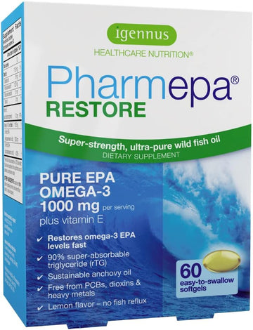 Pharmepa Restore, 1000mg Pure EPA Fish Oil, High Absorption rTG Omega-