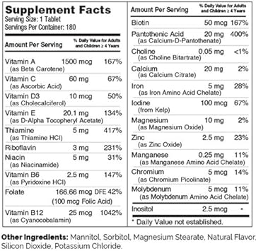 Zahler Junior Multi, Complete Once-Daily Multi-Vitamin, Natural Cherry, 180 Chewable Tablets : Health & Household