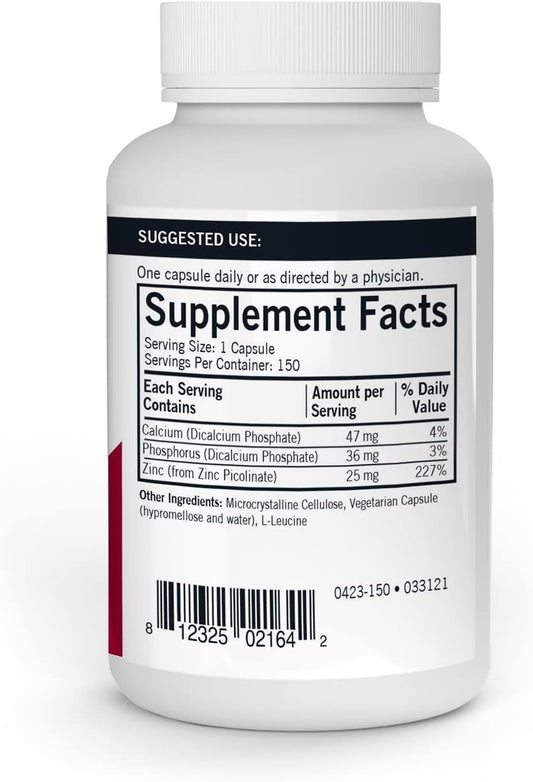 Kirkman ? Zinc Picolinate 25 Mg - Hypoallergenic ? 150 Vegetarian Caps