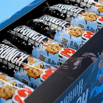 Warrior Crunch Mini (Snacksize) – Protein Bars – 9g+ Protein Per Bar – Low Carb, Low Sugar Snack – 24 Pack x 32g (Chocolate Chip Cookie Dough) : Amazon.co.uk: Health & Personal Care