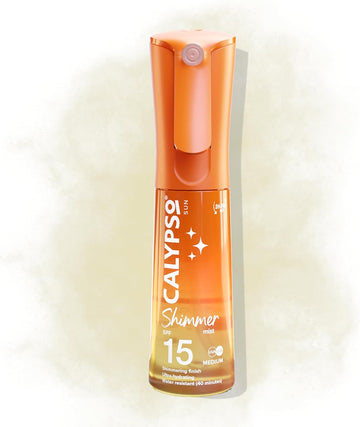 Calypso Shimmer Mist Spf15, Shimmering Finish, Protective Water Resistant Sun Spray, Non-Sticky, Transparent Sunscreen, 100Ml