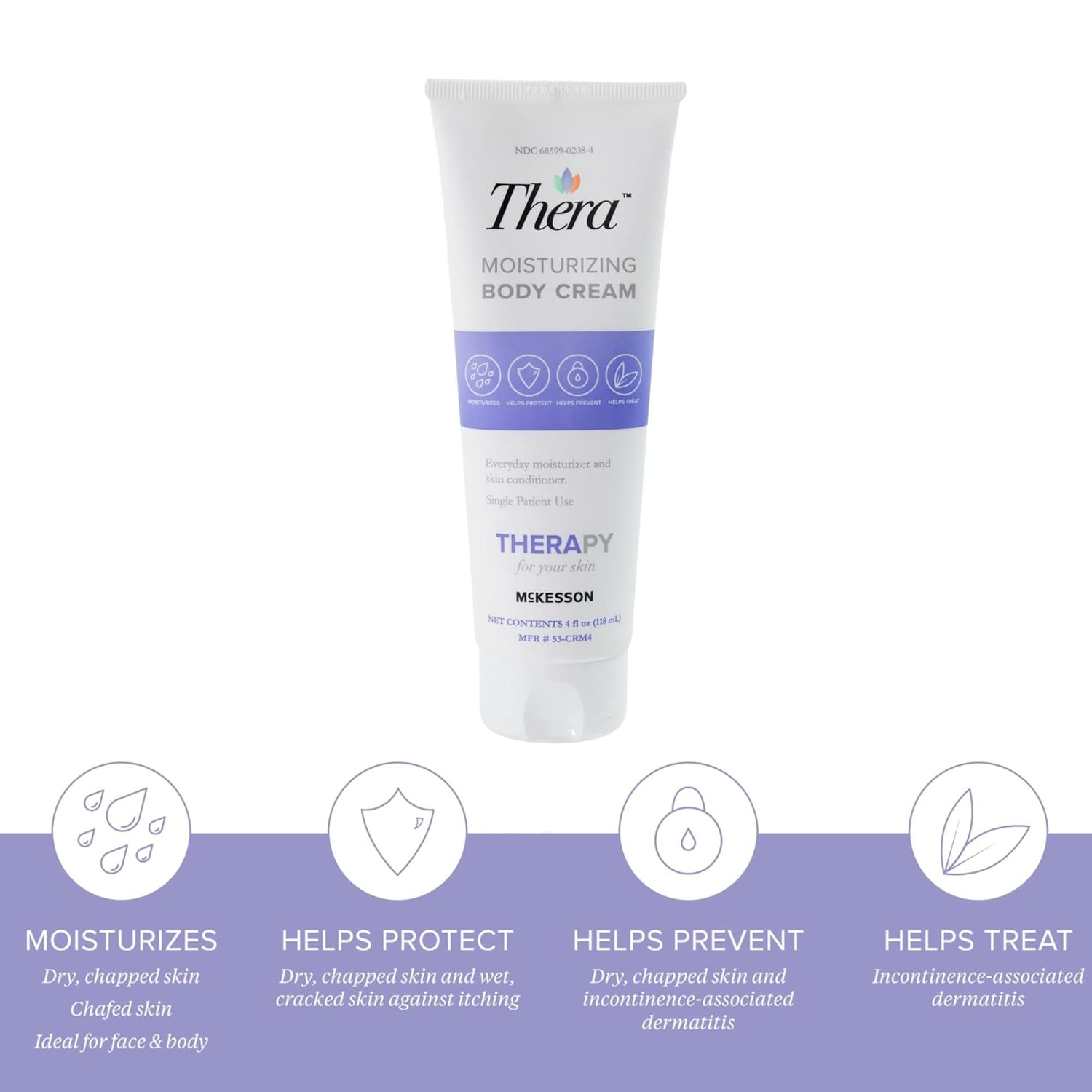 Thera Moisturizing Hand And Body Cream - Hydrating Lotion For Chapped, Fragile Skin - Lavender Scent, 4 Oz, 1 Count : Beauty & Personal Care