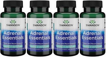 Swanson Adrenal Essentials 60 Veg Capsules (4 Pack)