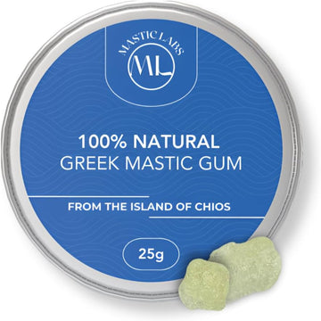 Mastic Labs | Pure Greek Mastic Gum – Pure Resin From Chios, Greece | Digestion, Oral Health, Culinary & Natural Chewing Gum Alternative – Medium & Large Size Tears - 25G