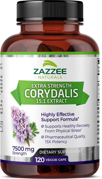 Zazzee Extra Strength Corydalis 15:1 Extract, 7500 Mg Strength, 120 Ve