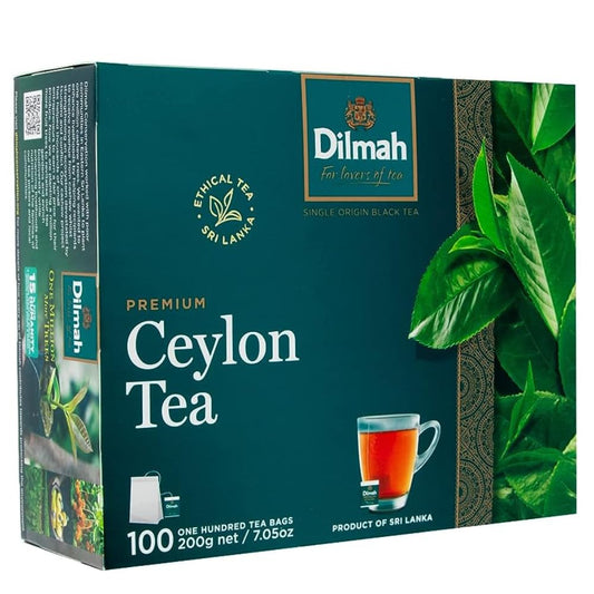 Dilmah Premium Ceylon Black Tea - 100 Tea Bags (Single Pack)-Strong, Robust, And Aromatic For Everyday Drinking-Unblended Single Origin Teas Packed At The Source