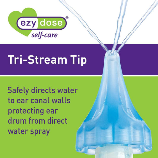 Ezy Dose Ear Wax Removal Syringe Tri-Stream Tip, Prevents Ear Infections, Safe And Effective, Easy To Use, Perfect For Kids And Adults, 20Ml Capacity Clear, Bpa Free