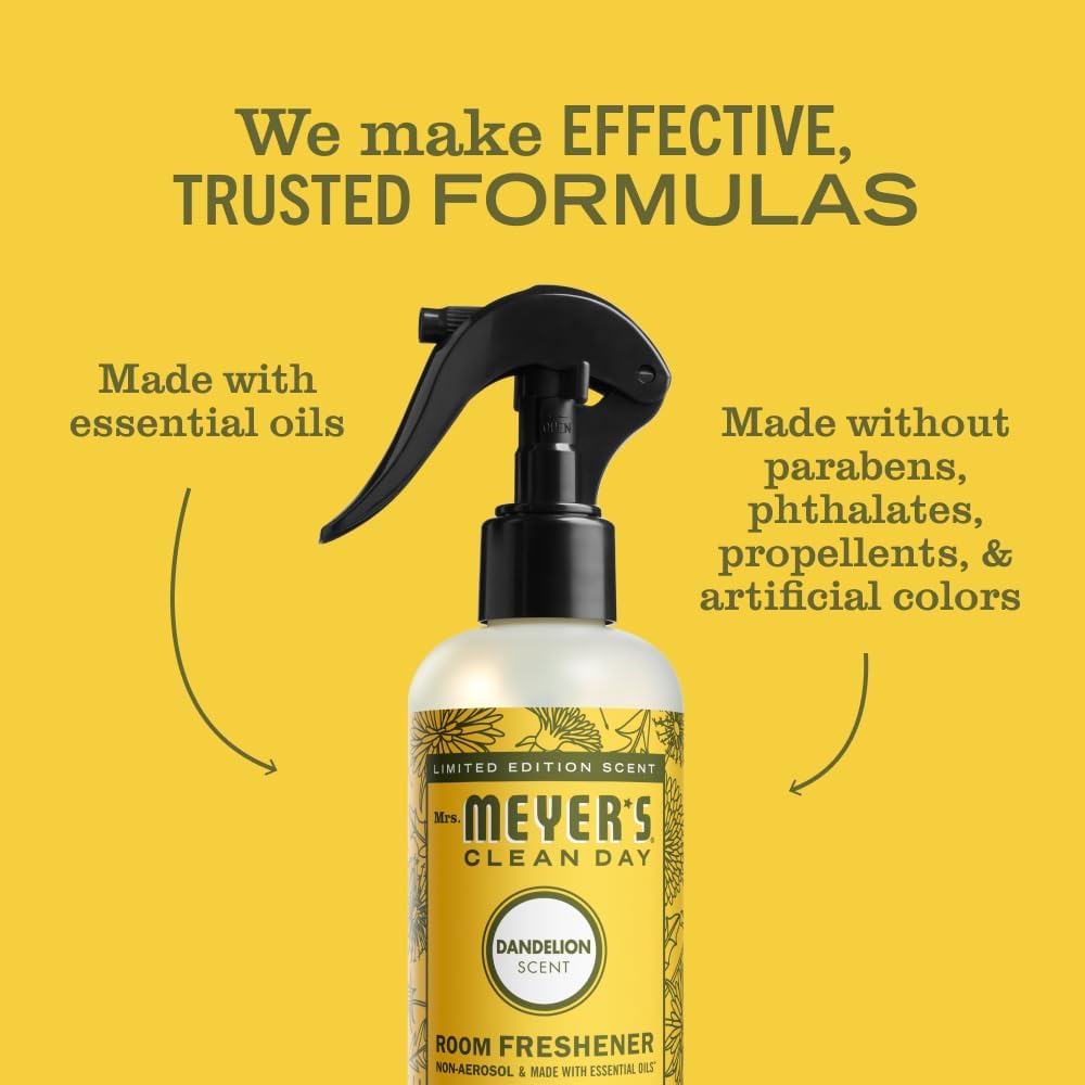 Mrs. Meyer'S Clean Day Room Freshener, Dandelion Scent, 8 Ounce Non-Aerosol Spray Bottle : Health & Household