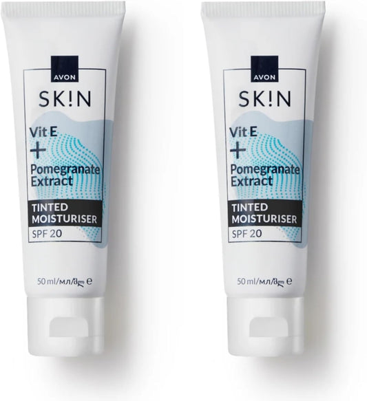 Avon Nutra Effects Radiance Tinted Moisturising Day Cream Duo Spf20, 50Ml, Infused With Pomegranate Extract For Radiant Skin, Healthy-Looking Glow, Cruelty Free, Period After Opening 12 Months
