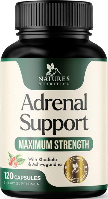 Adrenal Support Supplements & Cortisol Manager With Ashwagandha And 10 Herbs & Nutrients To Support Adrenal Function, Cortisol Health, Energy Levels, Stress & Relaxation Support & Sleep - 120 Capsules