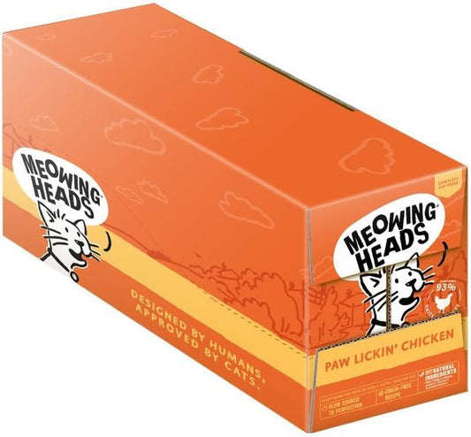 Meowing Heads Adult Cat Food Wet Pouches Variety Pack Natural With No Artificial Flavours Plus Added Vitamins & Minerals Chicken 10 X 100GMwck100