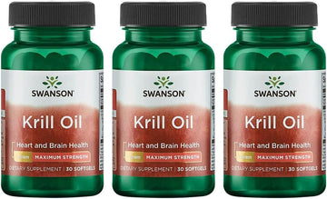 Swanson Efas- Krill Oil - Maximum Strength - 1 G, 30 Softgels (3 Pack)