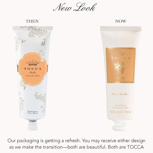 Tocca Crema De Mano Luxe, Stella Hand Cream, 4 Oz - Blood Orange, Freesia, Spicy Lily - Moisturizing, Quick Absorbing