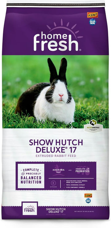 Blue Seal Fresh Show Hutch Deluxe 17 Rabbit Food - Resealable Packaging To Hold In Freshness, Promotes A Healthy Digestive System And Proper Intake - 50 Lb Bag