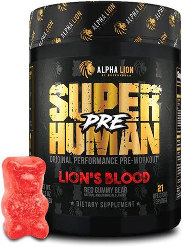 Alpha Lion Superhuman Pre Workout Powder, Beta Alanine, L-Taurine & Tri-Source Caffeine For Sustained Energy & Focus, Nitric Oxide & Citrulline For Pump (21 Servings, Muscle Melon)