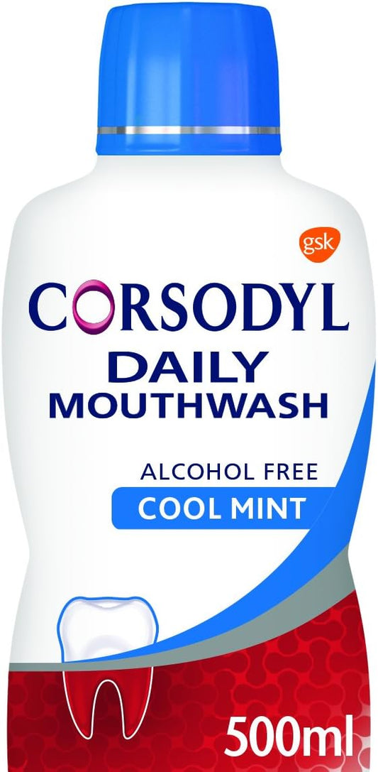 Corsodyl Daily Gum Care Mouthwash with Fluoride, Cool Mint, 500 ml : Amazon.co.uk: Health & Personal Care