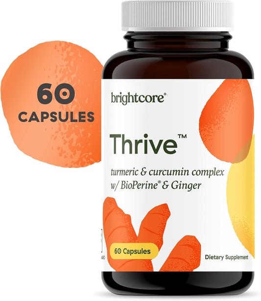 Thrive Turmeric Curcumin With Black Pepper Bioperine And Ginger Complex, Turmeric And Ginger Supplement, 30 Servings, 90 Capsules Nutrition