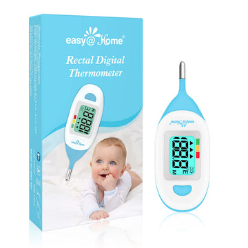 Baby Rectal Thermometer With Fever Indicator - Easy@Home Infant Digital Thermometer With Lcd Display Reading Body Temperature-Baby Item With Accurate Fast Reading Emt-027