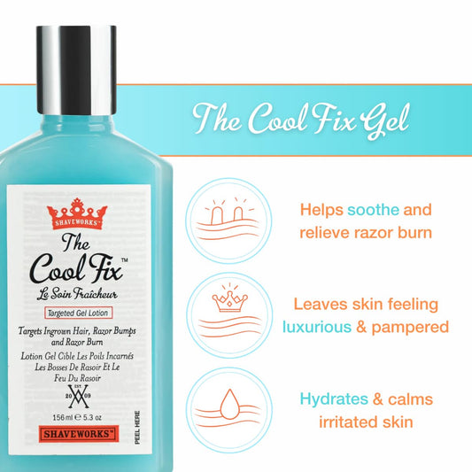 Shaveworks The Cool Fix Aftershave for Women: Pubic Hair Removal, Razor Bumps, Razor Burns, Ingrown Hair Treatment – After Shaving Post Waxing Bikini Area Moisturizing Skin Care Gel 5.3 Fl Oz