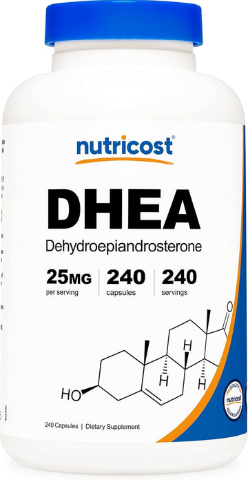 Nutricost Dhea 25Mg, 240 Capsules - Gluten Free, Soy Free, Non-Gmo, Supplement