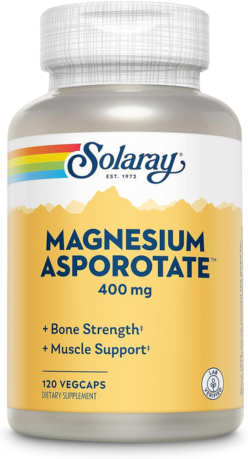 Solaray Magnesium Asporotate 400 Mg, Aspartate, Orotate & Citrate Complex, Healthy Heart, Muscle, Nerve & Circulatory Function Support 180Ct (60 Servings, 120 Vegcaps)