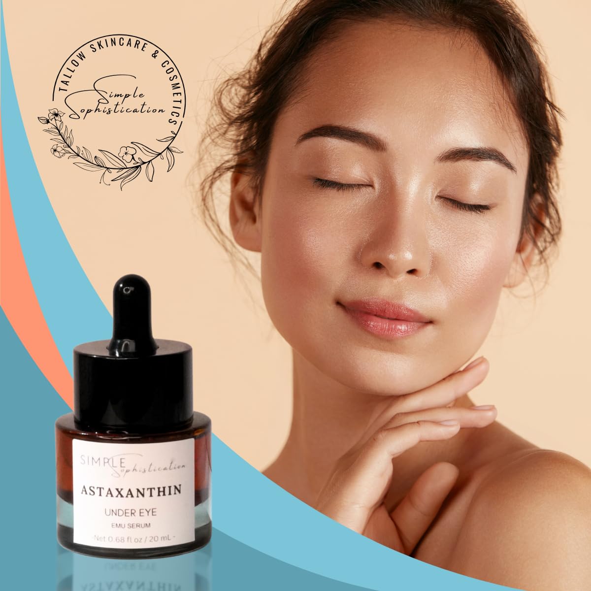 Astaxanthin Under Eye Serum With Emu Oil - 0.5 Fl. Oz./ 15 Ml | Emu Oil Serum | Powerful Antioxidant Astaxanthin | Anti-Aging Serum | Sea Buckthorn, Aloe Vera, Coffee |Preservative Free | 100% Natural : Beauty & Personal Care