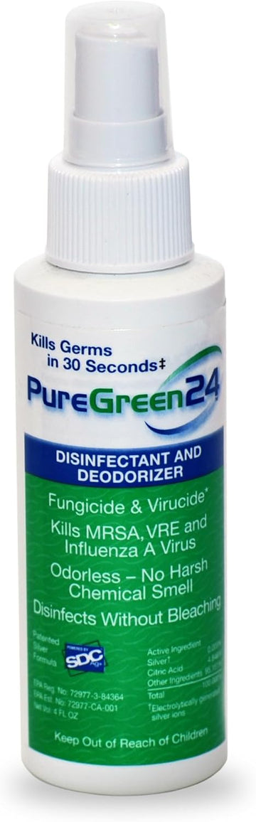 Puregreen24 Safe & Effective Disinfectant. Kills Deadly Germs Including Rsv Covid-19 Norovirus Mrsa Staph 2025 Flu Contains No Toxic Chemicals Odorless Child & Pet Safe 4 Gallon Bottles Ready To Use