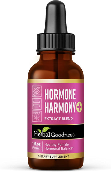 Herbal Goodness Hormone Harmony 1Oz – Organic Hormone Balance Supplement For Women, Enriched With Probiotics, Menopause Relief, Fertility Support, Pms & Lactation Aid