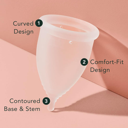 Rael Period Cup, Soft Reusable Menstrual Cups For Women - Medical-Grade Silicone, Period Cups For Women Medium Flow, Bpa Free, Made In Usa Tampon Pad Alternative (Size 1)