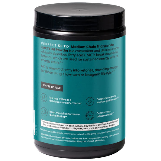 Perfect Keto 7G Mct Oil Powder, Medium Chain Triglycerides Supplement, Non Dairy Coffee Creamer For Keto Diet, Ketogenic Mct Oil Mix For Coffee, Smoothie, Protein Shakes, Salted Caramel, 30 Servings