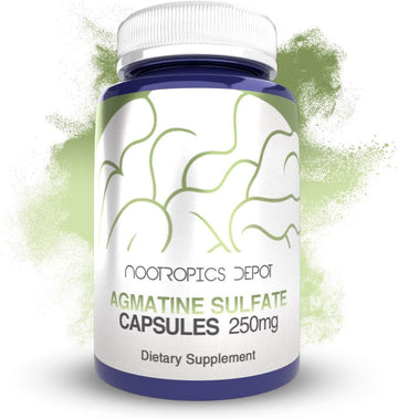 Nootropics Depot Agmatine Sulfate Capsules | 250Mg | 120 Count | Energ