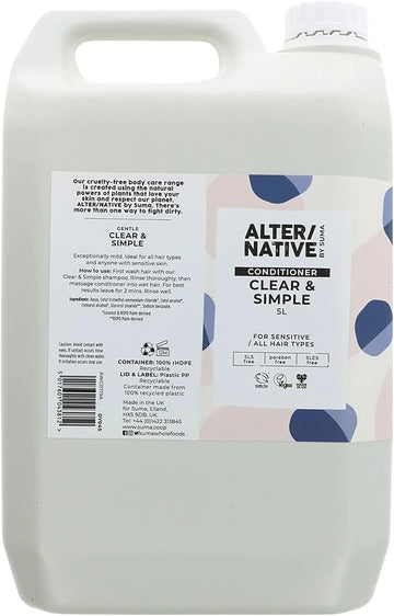Alter/Native Natural Plant-Powered Cruelty Free Conditioner (Coconut & Argan Oil, 5 Litre)