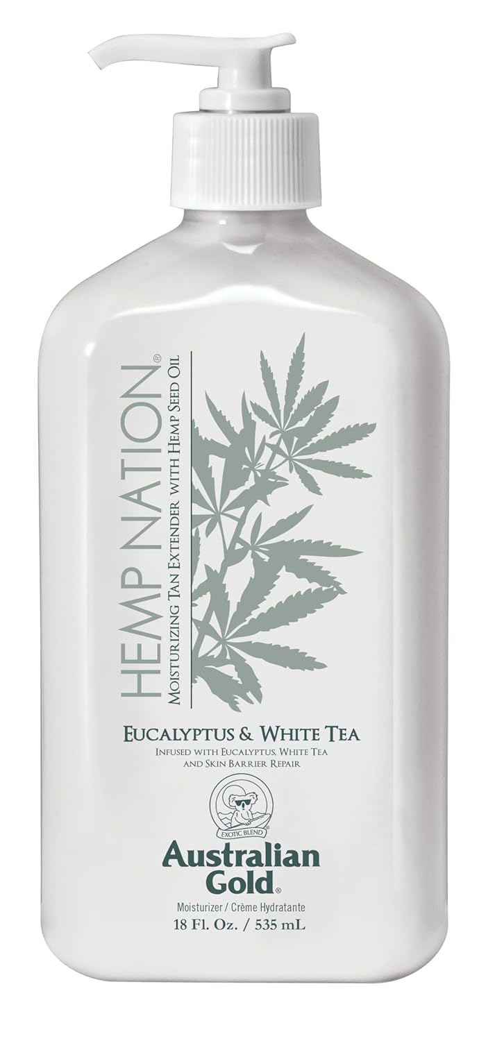 Australian Gold Hemp Nation Eucalyptus & White Tea Bundle - Tan Extender Body Lotion (18 FL Oz) and Exfoliating Agave & Lime Body Scrub (8 FL Oz), Skin Barrier Repair, Pure Hemp Seed Oil : Beauty & Personal Care