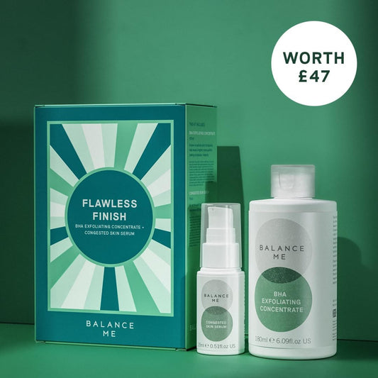 Balance Me Gift Set Flawless Finish Bha Exfoliating Concentrate, Congested Skin Serum, 2 Full Size Products, Vegan/Natural Skincare, Achieve Flawless Skin - 1 Each