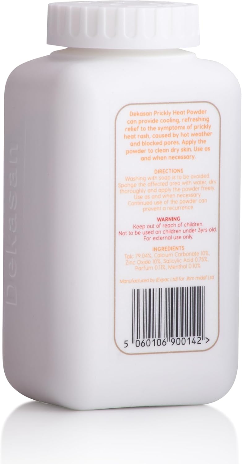 Dekasan Prickly Heat Body Powder for Relief from Prickly Heat, Milaria, Heat Rash | Proudly Made in The UK | Travel Size | Trusted Globally β Over 1 Million Units Sold Worldwide. : Amazon.co.uk: Beauty