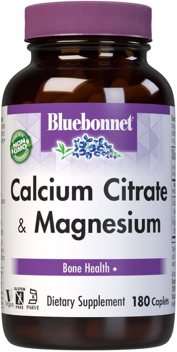 Bluebonnet Calcium Plus Magnesium Caplets, 180 Count