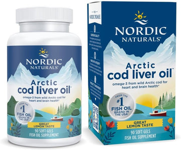 Nordic Naturals Arctic Cod Liver Oil, Lemon - 90 Soft Gels - 750 mg Total Omega-3s with EPA & DHA - Heart & Brain Health, Healthy Immunity, Overall Wellness - Non-GMO - 30 Servings