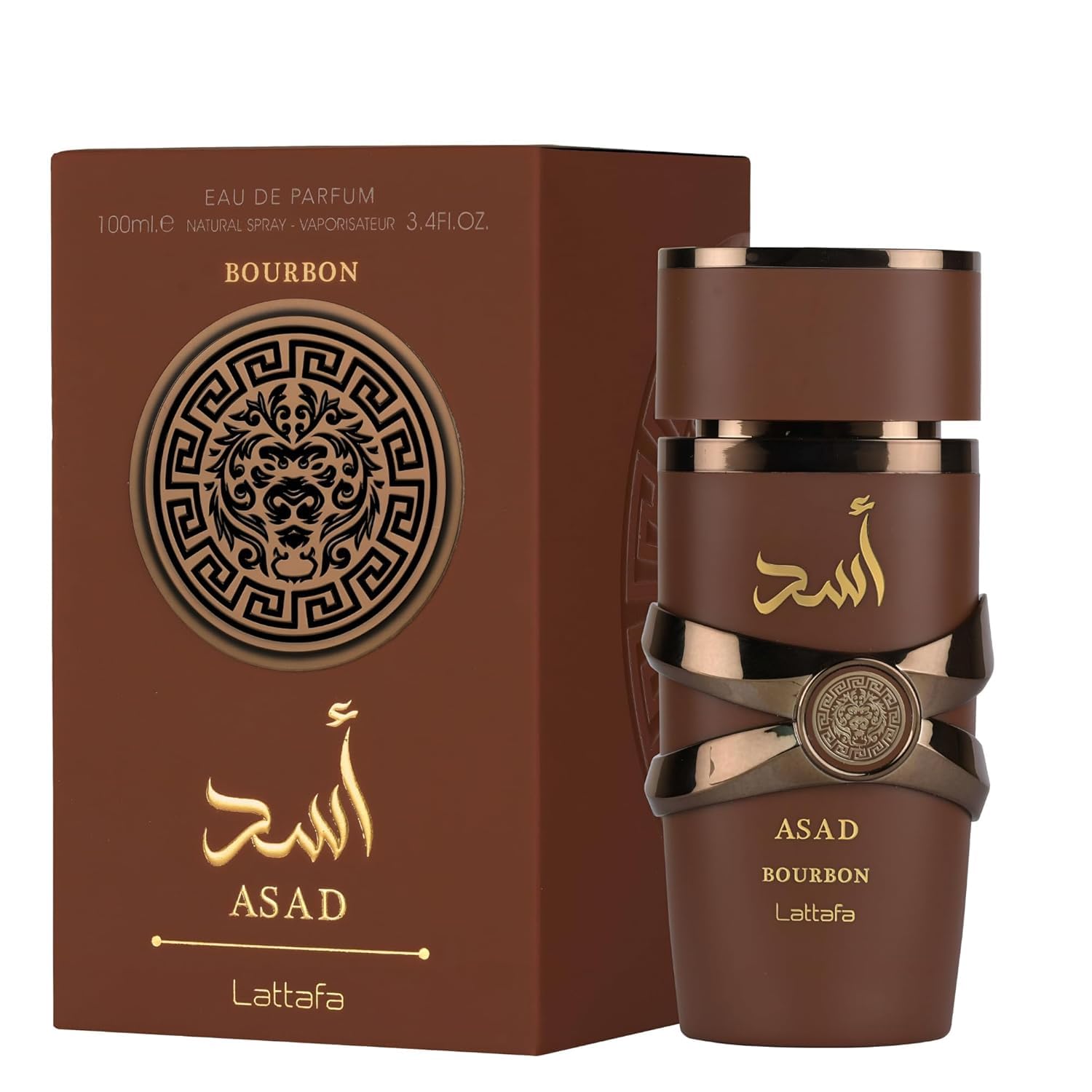 Lattafa Asad Bourbon For Unisex Eau De Parfum Spray, 3.4 Ounce / 100 Ml : Beauty & Personal Care