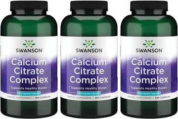 Swanson Calcium Citrate Complexmuscle Bone Health Support Mineral Supplement 300 Capsules (3 Pack)