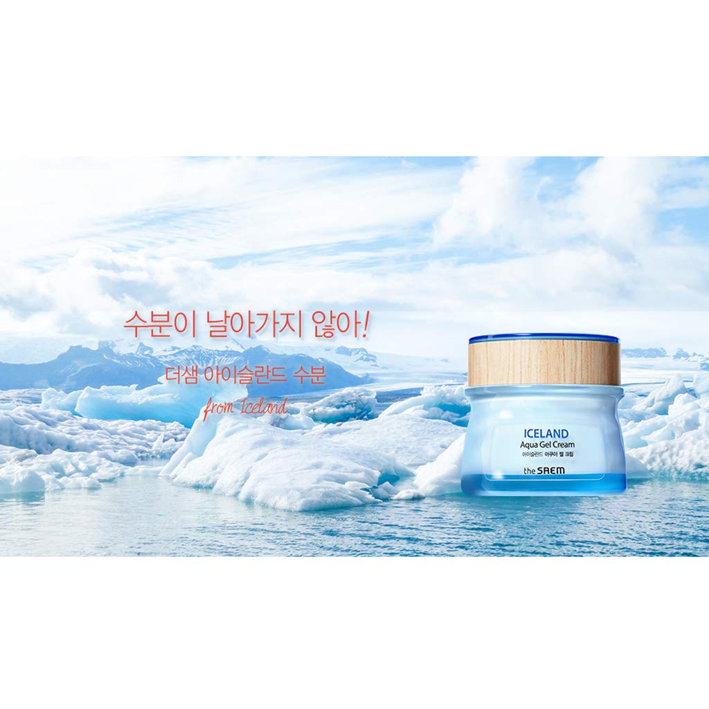 Thesaem Iceland Aqua Gel Cream 2.02 Fl.Oz. - Face Moisturizer With Marine Energy To Soothe & Calm Sensitive Skin - Moisturizing & Plumping Gel Face Cream With Iceland Mineral Water For Oily : Beauty & Personal Care