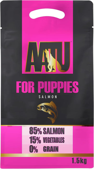 Aatu 85/15 Complete Dry Puppy Food, Salmon 1.5Kg - Dry Food Alternaitve To Raw Feeding, High Protein. No Nasties, No FillersAp1