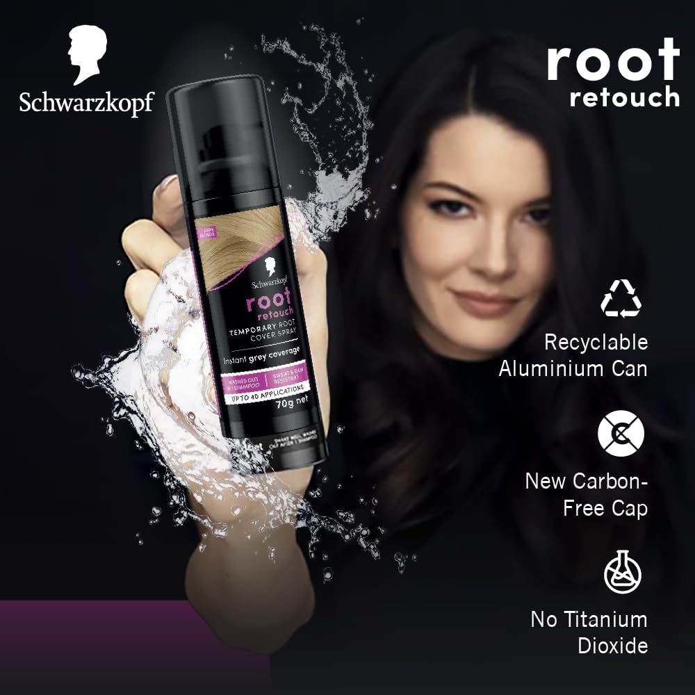 Schwarzkopf Root Retoucher, Instant Temporary Hair Dye Spray for Blonde Regrowth, 40 Applications - Blonde, Packaging May Vary : Amazon.co.uk: Beauty