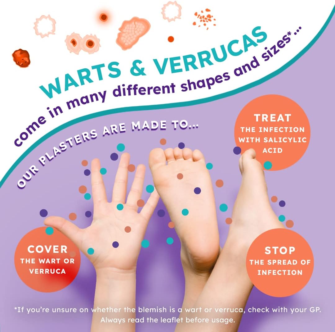 Wartie Plasters - Verruca & Wart Remover - Protect, Treat and Prevent - Easy Wart and Verruca Treatment for Hands and Feet - Prevent Spreading Warts - Safe for Adults and Children Aged 4+ - Pack of 15 : Amazon.co.uk: Health & Personal Care