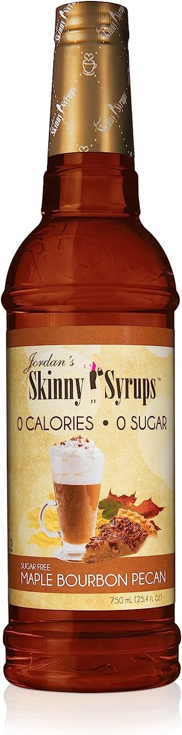 Jordan'S Skinny Syrups Sugar Free Coffee Syrup, Maple Bourbon Pecan Flavor Drink Mix, Zero Calorie Flavoring For Chai Latte, Protein Shake, Food And More, Keto Friendly, 25.4 Fl Oz, 1 Pack