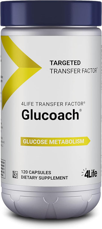 4Life Transfer Factor Glucoach - Targeted Healthy Hormone Balance, Endocrine, And Metabolic System Support - Dietary Supplement Supports Healthy Metabolism - 120 Capsules