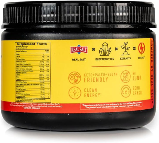 Redmond Re-Lyte Energy Electrolyte Mix, Raspberry Mango, 8.6Oz Jar